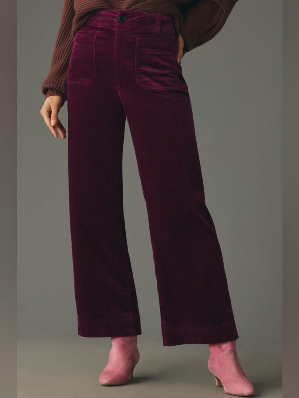 Maeve Colette Corduroy Crop Wide-Leg Pants 31